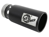 aFe SATURN 4S 4in SS Intercooled Exhaust Tip - Black 4in In x 5in Out x 12in L Bolt-On - Burkken Auto Parts