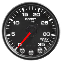 Autometer Spek-Pro Gauge Boost 2 1/16in 35psi Stepper Motor W/Peak & Warn Black/Black - Burkken Auto Parts