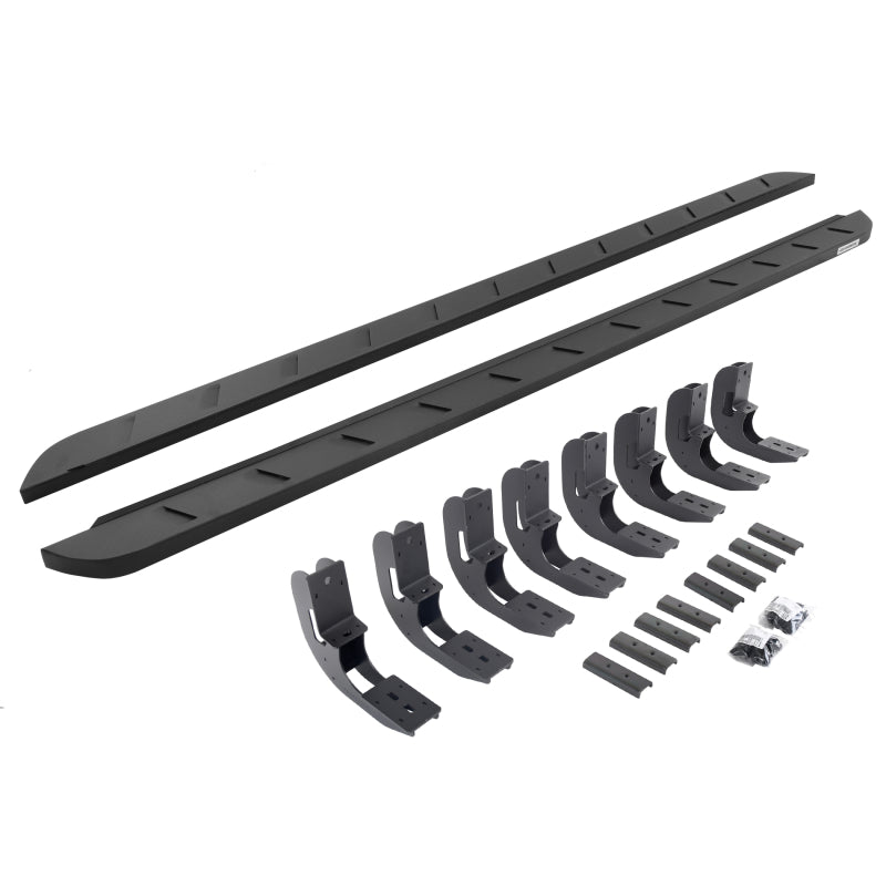 Go Rhino 20-22 GMC Sierra 2500HD CC (New Bdy) RB10 Slim Running Boards Kit (w/Brackets) - Tex. Blk