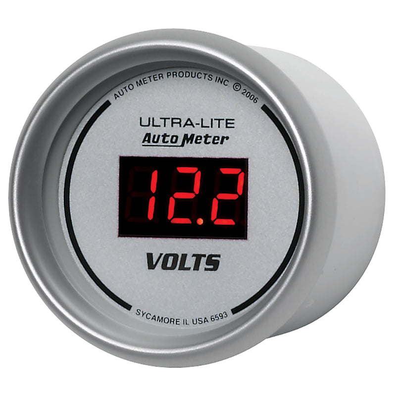 Autometer Ultra-Lite 2-1/16in 8-18 Volts Digital Voltmeter - Burkken Auto Parts