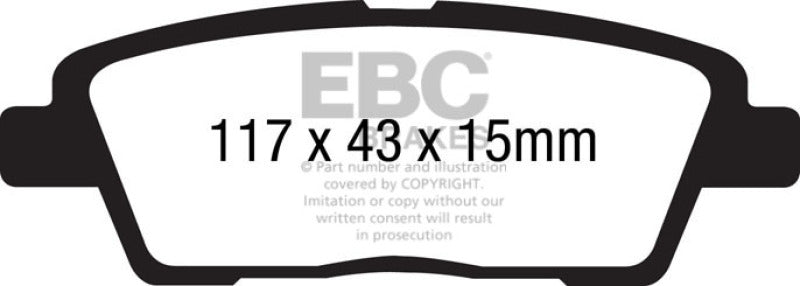 EBC 10-11 Hyundai Genesis 3.8 Greenstuff Rear Brake Pads - Burkken Auto Parts
