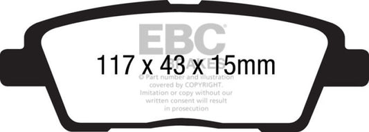 EBC 10-11 Hyundai Genesis 3.8 Greenstuff Rear Brake Pads - Burkken Auto Parts