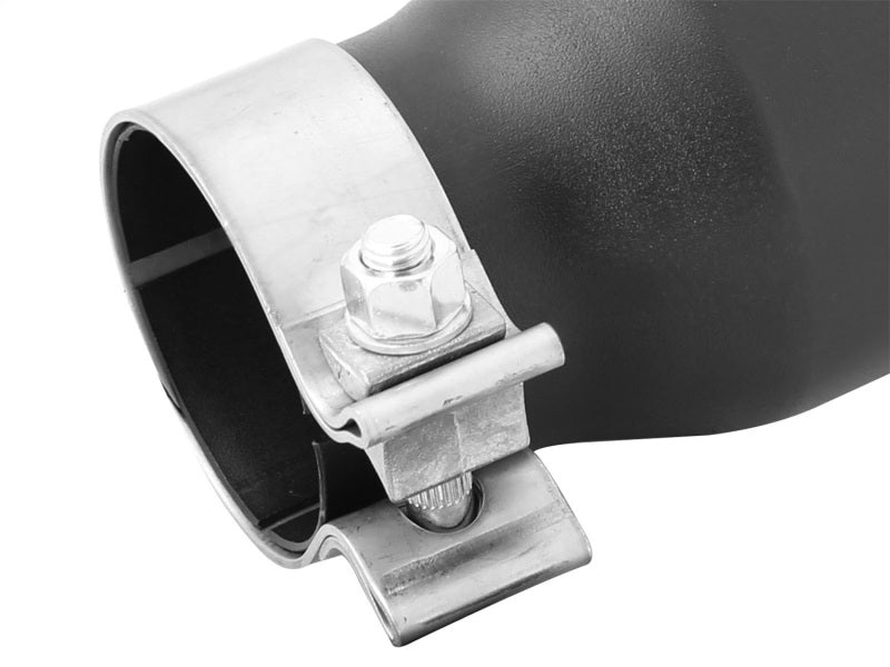 aFe MACH Force-XP 409 SS Single Wall Universal Clamp On Exhaust Tip - Black - Burkken Auto Parts