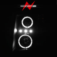 ANZO 2007-2013 Chevrolet Silverado 1500 Projector Headlights w/ Halo Black - Burkken Auto Parts