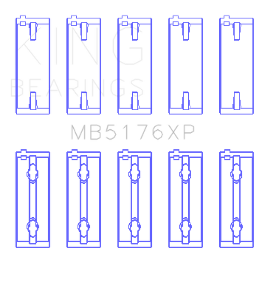 King Mitsubishi 4G91/4G92/4G93 16V (Size STD) XP - Series Performance Main Bearing Set