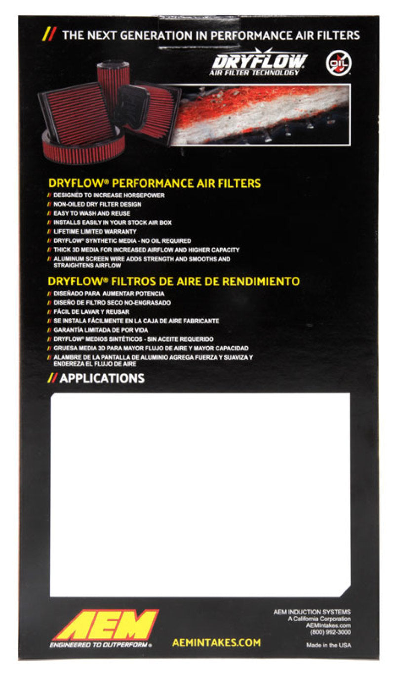 AEM 17-20 Subaru BRZ 2.0L DryFlow Air Filter - Burkken Auto Parts