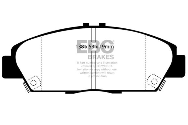 EBC 92-96 Honda Prelude 2.2 Greenstuff Front Brake Pads - Burkken Auto Parts