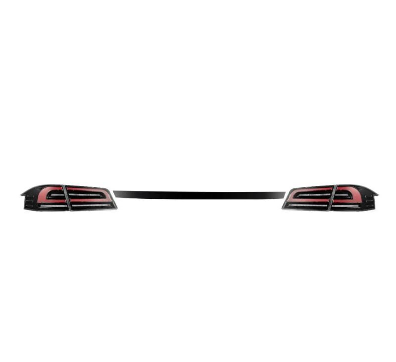 AlphaRex 12-21 Tesla Model S LUXX-Series LED Tail Lights - Black/Red - Burkken Auto Parts