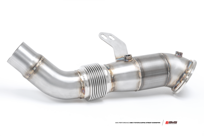 AMS Performance 2020+ Toyota Supra A90 Street Downpipe w/GESI Catalytic Converter - Burkken Auto Parts