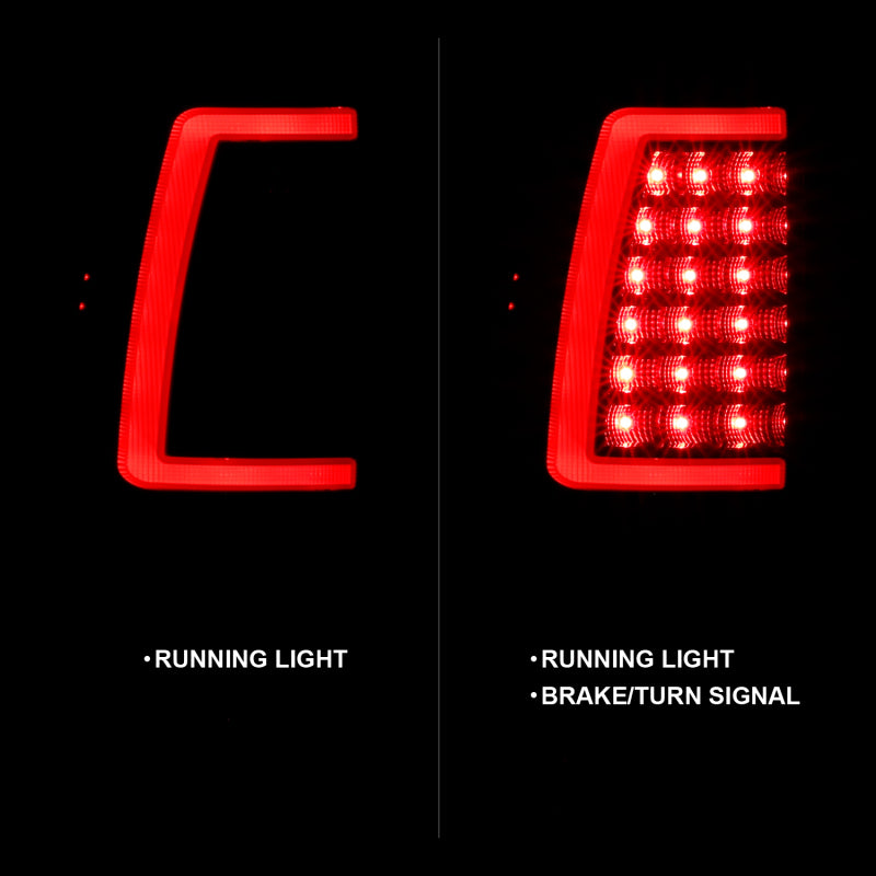 ANZO 2003-2006 Chevy Silverado 1500 LED Taillights Plank Style Black w/Smoke Lens - Burkken Auto Parts