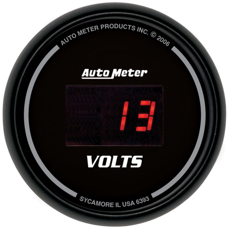 Autometer Black 52.4mm 8-18 Volts Digital Voltmeter Gauge - Burkken Auto Parts