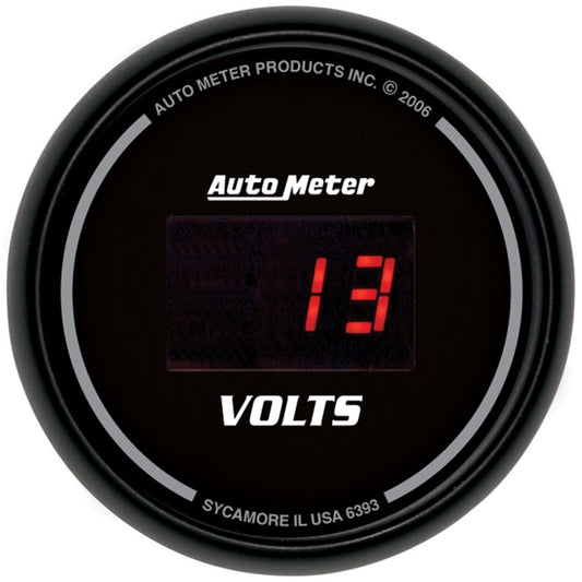 Autometer Black 52.4mm 8-18 Volts Digital Voltmeter Gauge - Burkken Auto Parts
