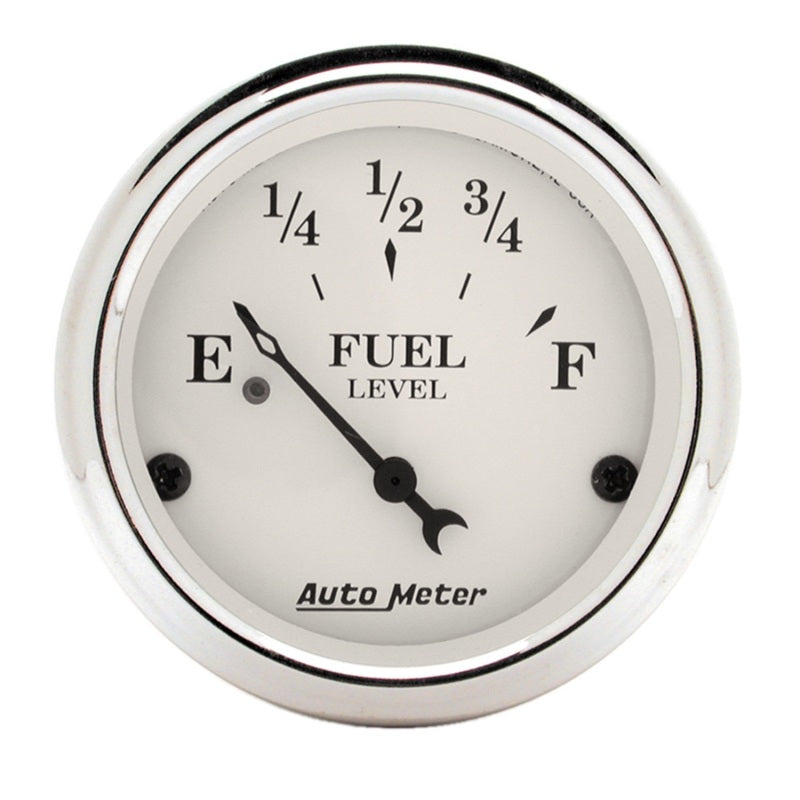 AutoMeter Gauge Fuel Level 2-1/16in. 240 Ohm(e) to 33 Ohm(f) Elec Old Tyme White - Burkken Auto Parts