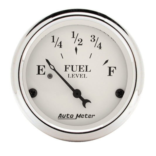 AutoMeter Gauge Fuel Level 2-1/16in. 240 Ohm(e) to 33 Ohm(f) Elec Old Tyme White - Burkken Auto Parts