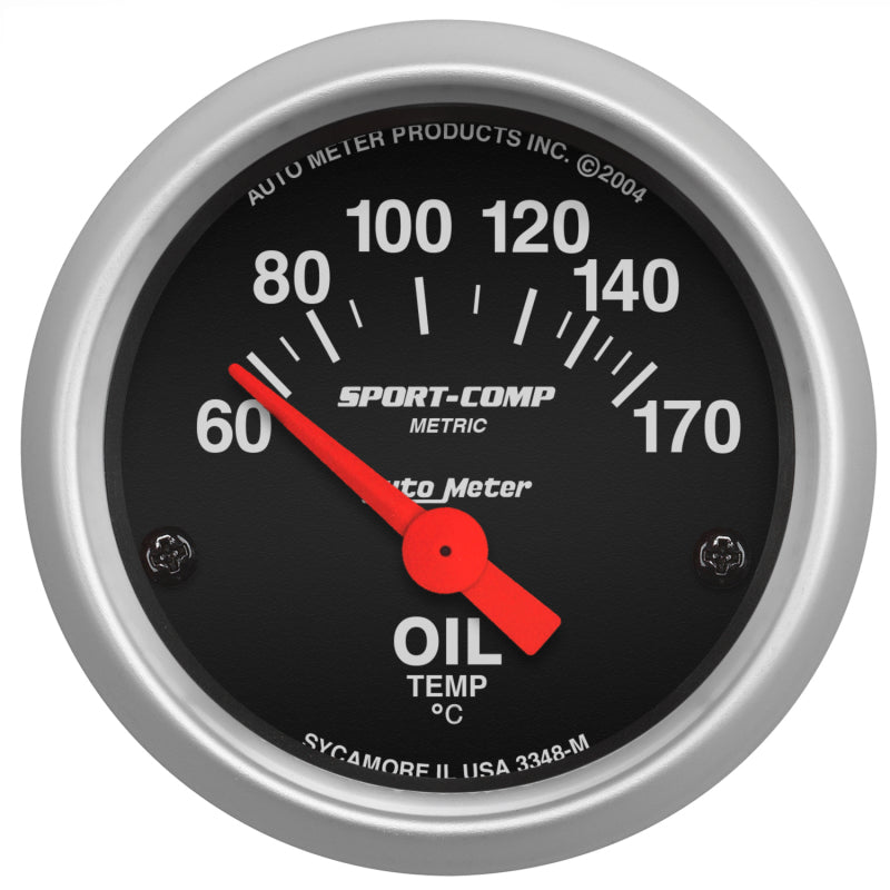Autometer Sport-Comp 52mm 60-170 Degree Short Sweep Electronic Oil Temperature Gauge - Burkken Auto Parts