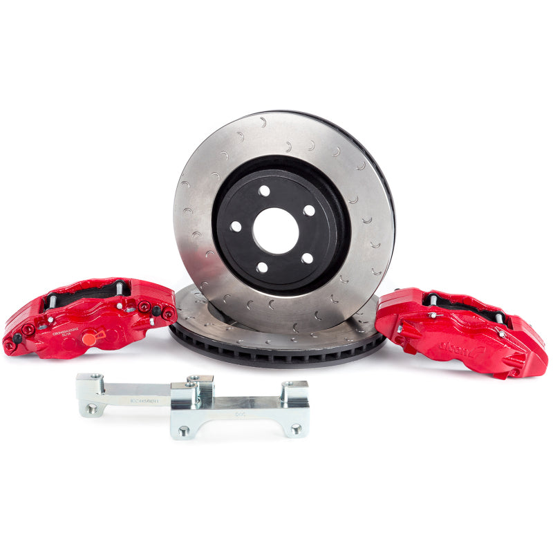 Alcon 2007+ Jeep JK 350x32mm Rotors 4-Piston Red Calipers Front Brake Upgrade Kit - Burkken Auto Parts
