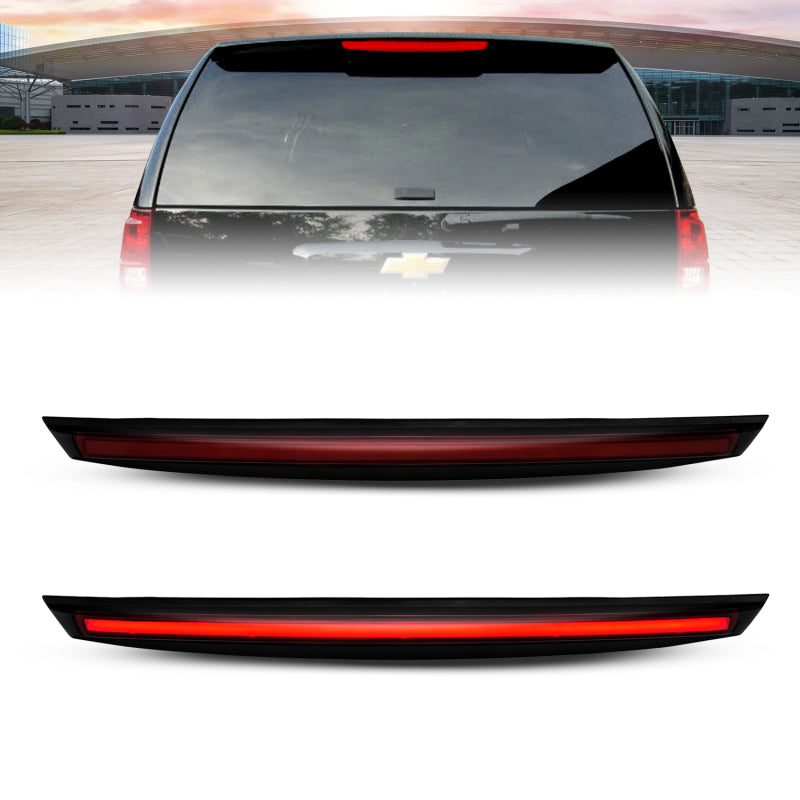 ANZO 2007-2014 Chevrolet Suburban 1500 LED 3rd Brake Light Black Housing Smoke Lens w/ Spoiler 1pc - Burkken Auto Parts