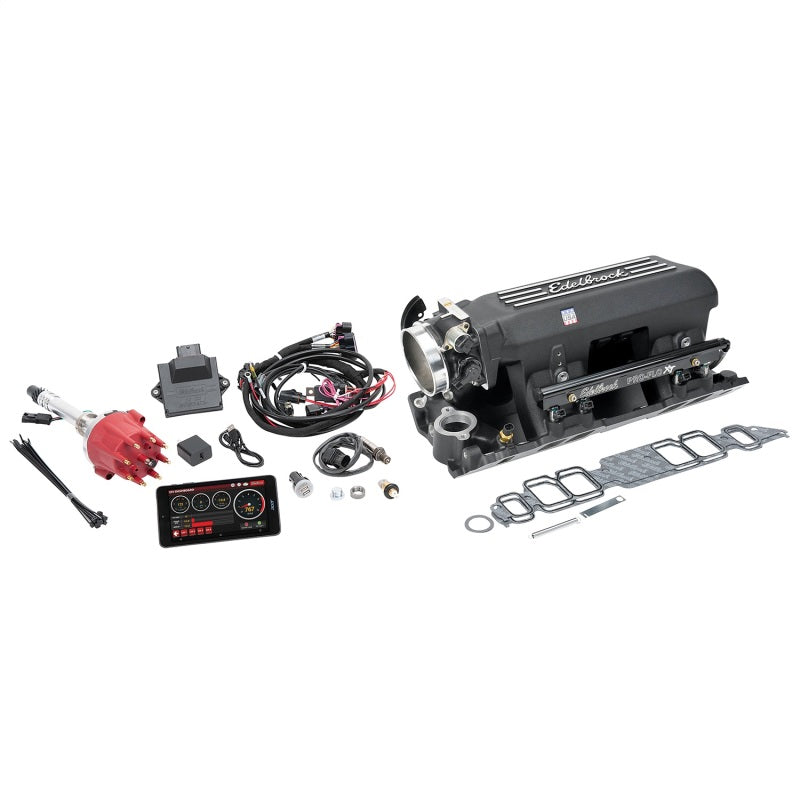 Edelbrock Pro Flo 4 XT EFI System Seq Port BBC Rect Port Std Deck 625 Max HP 35lb/hr Black Finish - Burkken Auto Parts