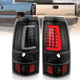 ANZO 1999-2002 Chevy Silverado 1500 LED Taillights Plank Style Black w/Clear Lens - Burkken Auto Parts