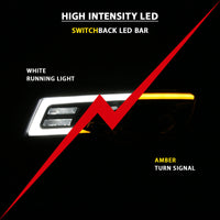 ANZO 2017-2018 Jeep Grand Cherokee Projector Headlights w/ Plank Style Switchback - Black w/ Amber - Burkken Auto Parts