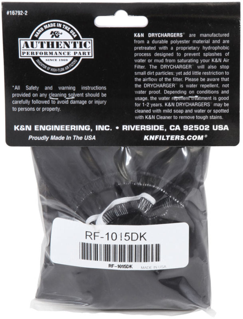 K&N Air Filter Wrap Drycharger - Black - Burkken Auto Parts