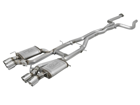 aFe MACHForce XP 3in 304 SS Cat-Back Dual Mode Exhaust w/ Polished Tips 16-17 Cadillac ATS-V V6-3.6L - Burkken Auto Parts