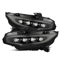 AlphaRex 16-21 Honda Civic NOVA-Series LED Proj Headlights Alpha-Black w/Actv Lgt & Seq.Sig / SB DRL - Burkken Auto Parts