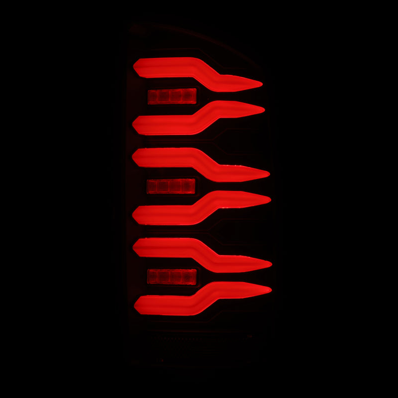 AlphaRex 07-08 Dodge Ram 1500/07-09 Dodge Ram 2500+3500 Luxx-Series LED Tail Lights (Pair) Black - Burkken Auto Parts