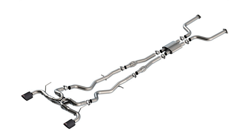 Borla 16-24 Infinity Q50 (Auto V6) ATAK Cat Back - 4.5in Carbon Fiber Black Anodized Tip - Burkken Auto Parts