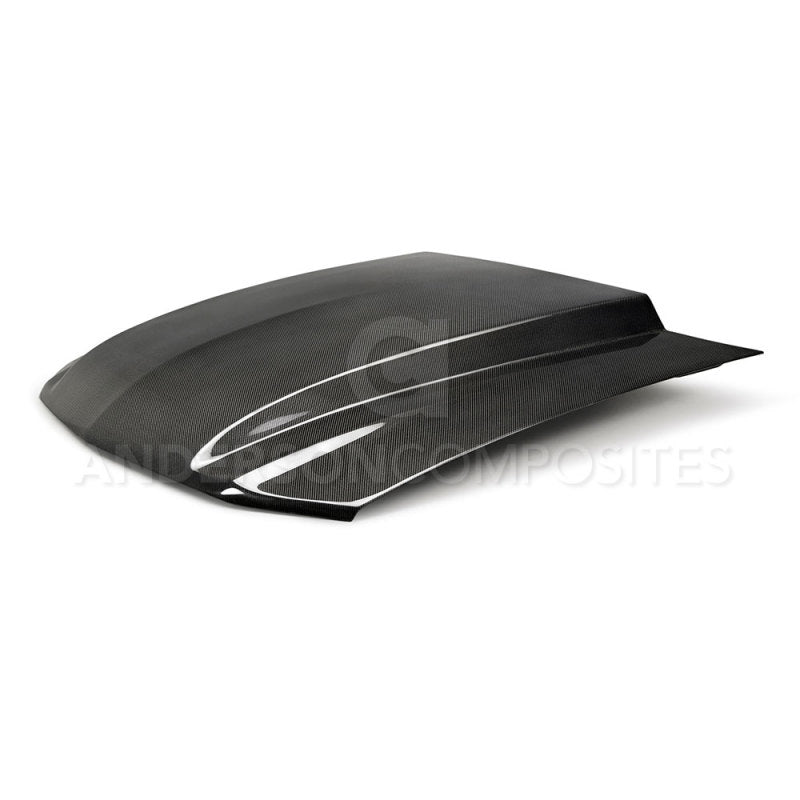 Anderson Composites 2013-2014 Ford Mustang Type-CJ Carbon Fiber Cowl Hood - Burkken Auto Parts