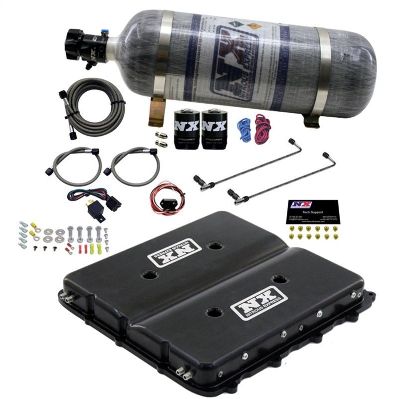 Nitrous Express Nitrous Kit w/Billet LT4 Supercharger Lid w/12lb Bottle - Burkken Auto Parts