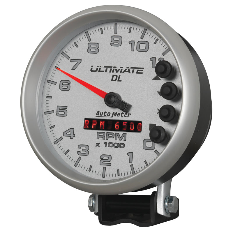 Autometer 5 inch Ultimate DL Playback Tachometer 11000 RPM - Silver - Burkken Auto Parts