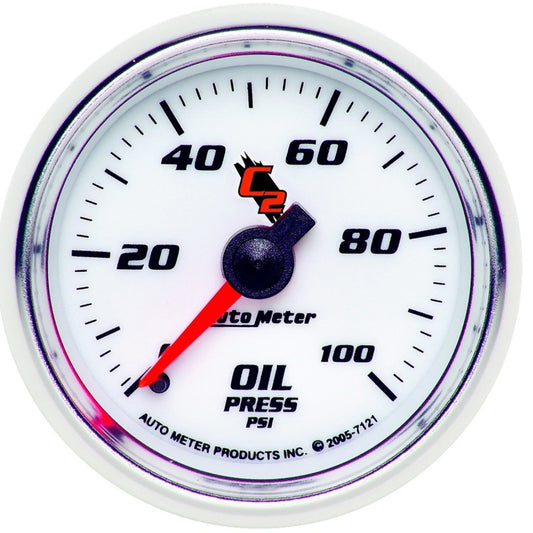 Autometer C2 52mm Mechanical 0-100 PSI Oil Pressure Gauge - Burkken Auto Parts