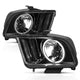 ANZO 2005-2009 Ford Mustang Crystal Headlights w/ Halo Black (CCFL) - Burkken Auto Parts