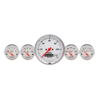 Autometer Arctic White 3-3/8in Electric Speedometer with Wheel Odometer/ 2-1/16in Oil Pressure - Burkken Auto Parts