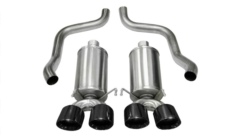 Corsa 2009-2013 Xtreme Axle-Back Exhaust w/Dual Black 3.5in Tips 09-13 Chevrolet Corvette C6 6.2L V8 - Burkken Auto Parts