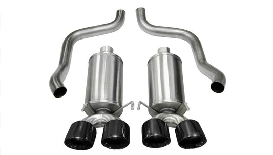 Corsa 2009-2013 Xtreme Axle-Back Exhaust w/Dual Black 3.5in Tips 09-13 Chevrolet Corvette C6 6.2L V8 - Burkken Auto Parts
