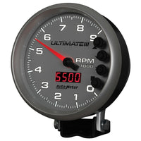 Autometer 5 inch Ultimate III Playback Tachometer 9000 RPM - Silver - Burkken Auto Parts