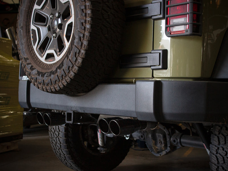aFe Vulcan Series 2.5in 304 SS Axle-Back Exhaust Black 07-18 Jeep Wrangler (JK) V6-3.6/3.8L - Burkken Auto Parts