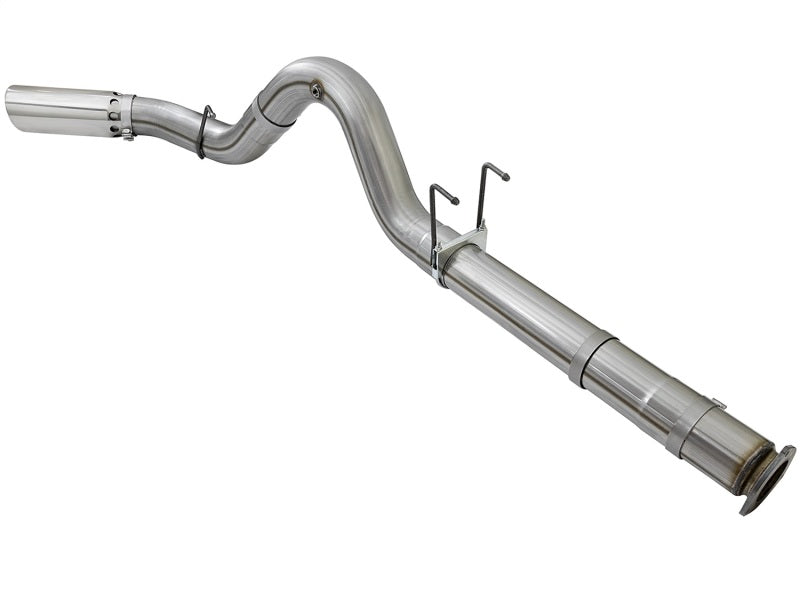 aFe LARGE BORE HD 5in 409-SS DPF-Back Exhaust w/Polished Tip 2017 Ford Diesel Trucks V8 6.7L (td) - Burkken Auto Parts
