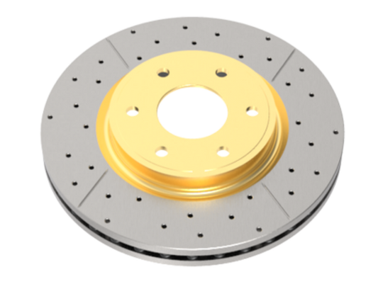 DBA 2022+ Honda HR-V 1.5L Series RV Hybrid Front Drilled & Slotted Street Series Rotor w/Gold Hat