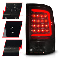 ANZO 09-18 Dodge Ram 1500 Full LED Taillights w/ Sequential Black Housing/Smoke Lens - Burkken Auto Parts