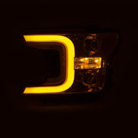 ANZO 18-19 Ford F-150 Projector Headlights w/Plank Style Switchback Chrome w/Amber - Burkken Auto Parts