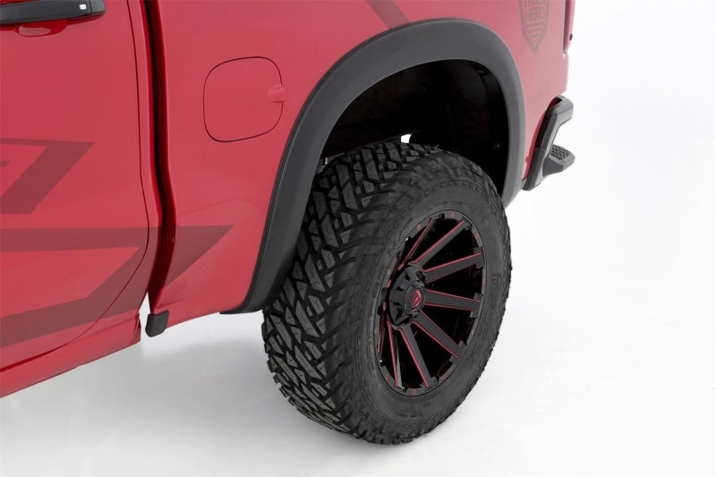 Lund 19-21 Chevy Silverado 1500 SX-Sport Smooth Elite Series Rear Fender Flares - Black (2 Pc.) - Burkken Auto Parts