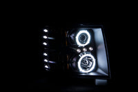 ANZO 2007-2013 Chevrolet Silverado 1500 Projector Headlights w/ Halo Black - Burkken Auto Parts