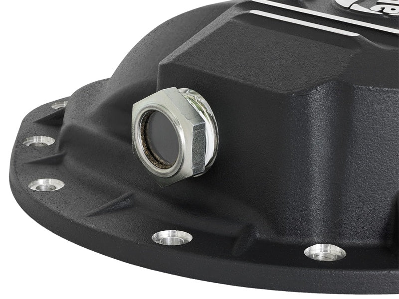 AFE Rear Differential Cover Black w/Machined Fins Nissan Titan XD 16-19 - w/Oil - Burkken Auto Parts