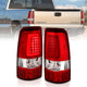 ANZO 1999-2002 Chevy Silverado 1500 LED Taillights Plank Style Chrome With Red/Clear Lens - Burkken Auto Parts