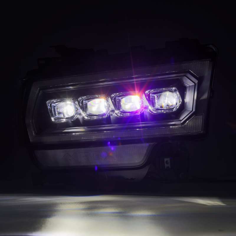 AlphaRex 19-21 Ram 2500 NOVA LED Proj Headlights Plank Style Black w/Activ Light/Seq Signal/DRL - Burkken Auto Parts