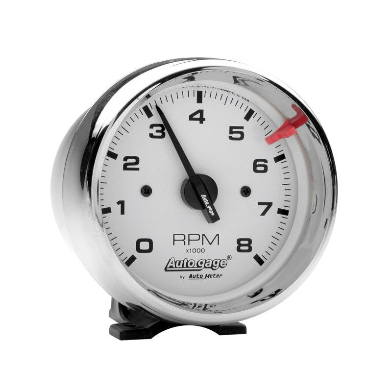 Autometer Autogage 3-3/4in White 8000 RPM Pedestal Mount Tachometer - Burkken Auto Parts