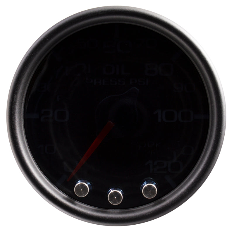 Autometer Spek-Pro Gauge Oil Press 2 1/16in 120psi Stepper Motor W/Peak & Warn Blk/Smoke/Blk - Burkken Auto Parts
